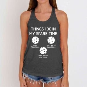 Pickleball, Things I Do In My Spare Time, Funny, Jokes Women's Knotted Racerback Tank