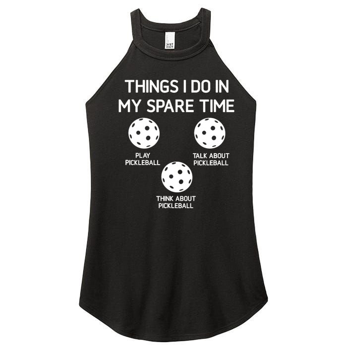 Pickleball, Things I Do In My Spare Time, Funny, Jokes Women's Perfect Tri Rocker Tank