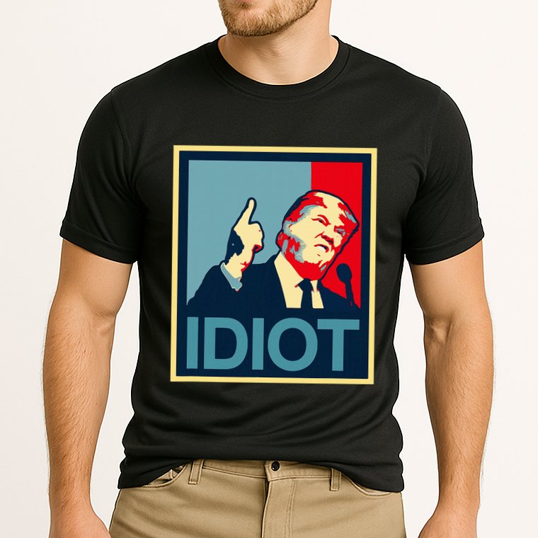 President Trump Is An Idiot Dump Stupid Potus Anti Trump Cooling Performance Crew T-Shirt