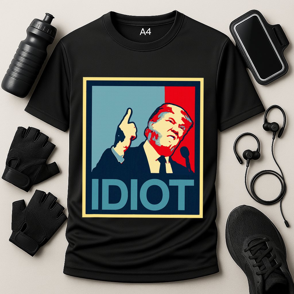 President Trump Is An Idiot Dump Stupid Potus Anti Trump Cooling Performance Crew T-Shirt