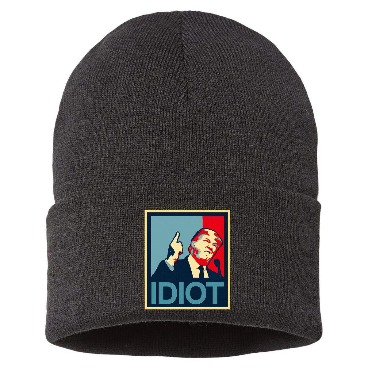 President Trump Is An Idiot Dump Stupid Potus Anti Trump Sustainable Knit Beanie