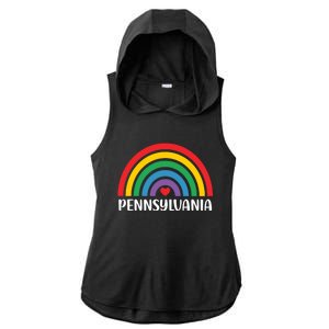 Pennsylvania Travel I Love Pennsylvania Usa Gift Ladies PosiCharge Tri-Blend Wicking Draft Hoodie Tank