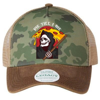 Pie Till I Die Funny Pizza Skull Halloween Gift Legacy Tie Dye Trucker Hat