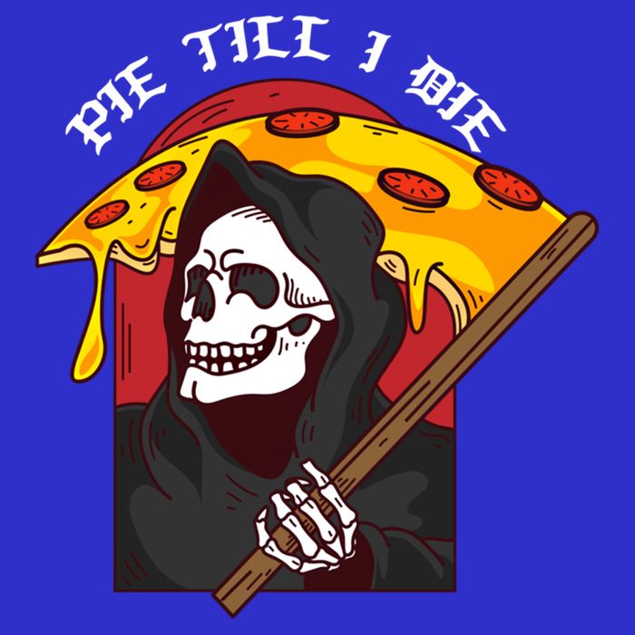 Pie Till I Die Funny Pizza Skull Halloween Gift 16 in Basic Backpack