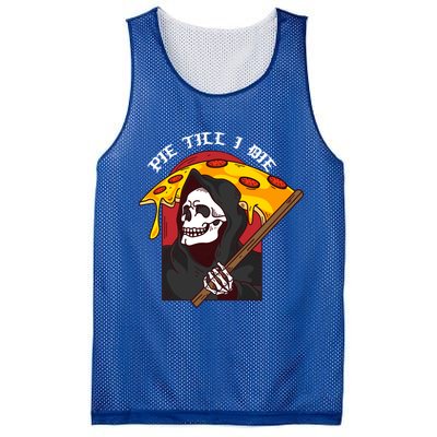 Pie Till I Die Funny Pizza Skull Halloween Gift Mesh Reversible Basketball Jersey Tank