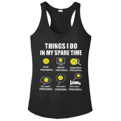 Pickleball Things I Do In My Spare Time Funny Pickleball Ladies PosiCharge Competitor Racerback Tank