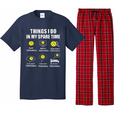 Pickleball Things I Do In My Spare Time Funny Pickleball Pajama Set