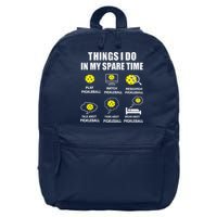 Pickleball Things I Do In My Spare Time Funny Pickleball 16 in Basic Backpack
