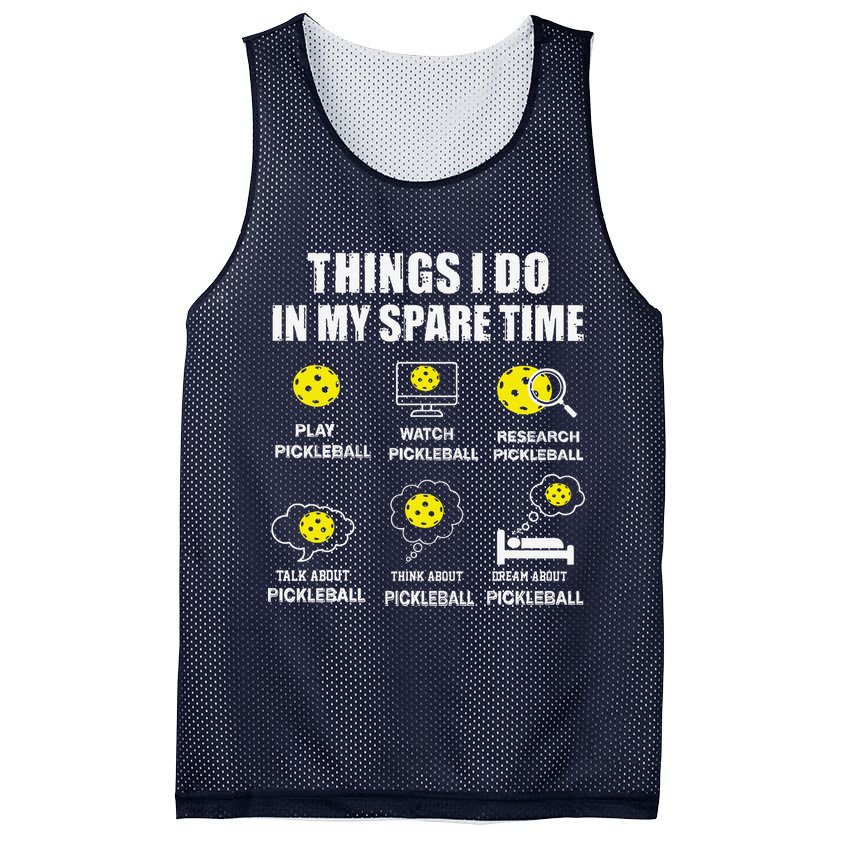 Pickleball Things I Do In My Spare Time Funny Pickleball Mesh Reversible Basketball Jersey Tank