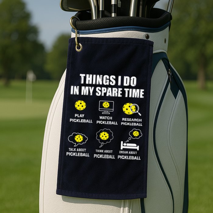 Pickleball Things I Do In My Spare Time Funny Pickleball Golf Towel