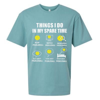Pickleball Things I Do In My Spare Time Funny Pickleball Sueded Cloud Jersey T-Shirt