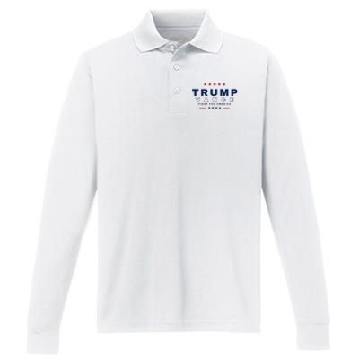 President Trump Jd Vance Vp Fight For America! Maga Usa Performance Long Sleeve Polo