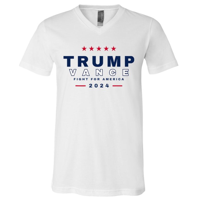 President Trump Jd Vance Vp Fight For America! Maga Usa V-Neck T-Shirt