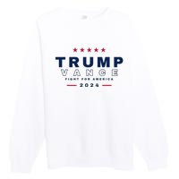 President Trump Jd Vance Vp Fight For America! Maga Usa Premium Crewneck Sweatshirt