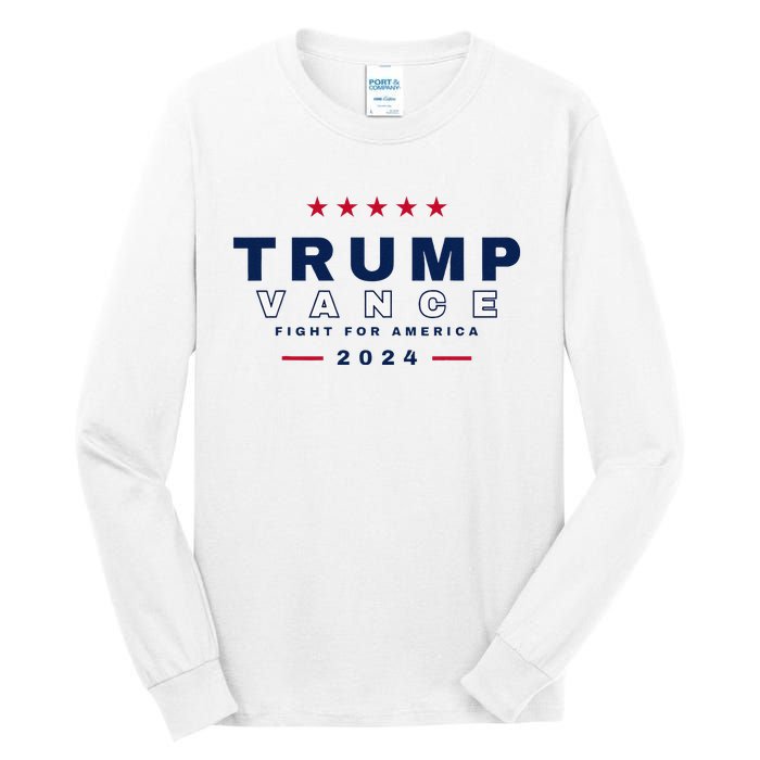 President Trump Jd Vance Vp Fight For America! Maga Usa Tall Long Sleeve T-Shirt