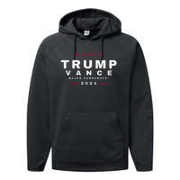 President Trump Jd Vance Vp Never Surrender! Maga Usa Performance Fleece Hoodie