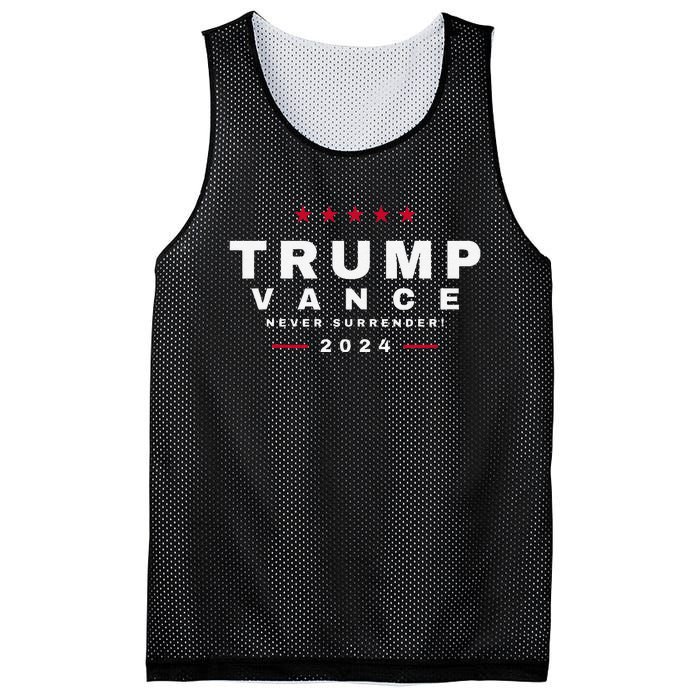 President Trump Jd Vance Vp Never Surrender! Maga Usa Mesh Reversible Basketball Jersey Tank