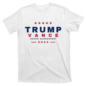 President Trump Jd Vance Vp Never Surrender! Maga Usa 2024 T-Shirt