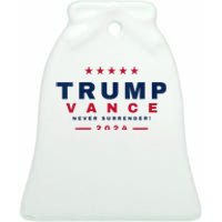 President Trump Jd Vance Vp Never Surrender! Maga Usa 2024 Ceramic Bell Ornament