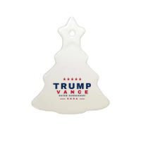 President Trump Jd Vance Vp Never Surrender! Maga Usa 2024 Ceramic Tree Ornament