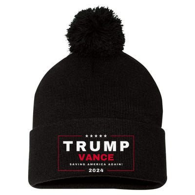 President Trump Jd Vance Vp Save Saving America Again! Maga Pom Pom 12in Knit Beanie