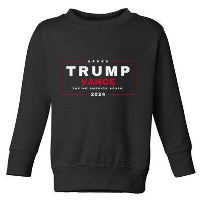 President Trump Jd Vance Vp Save Saving America Again! Maga Toddler Sweatshirt