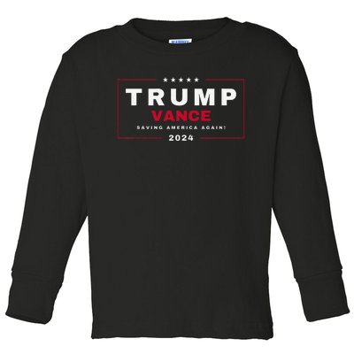 President Trump Jd Vance Vp Save Saving America Again! Maga Toddler Long Sleeve Shirt