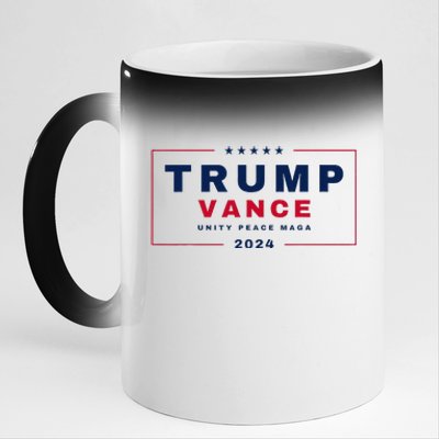 President Trump Jd Vance Vp Unity Peace Maga Usa 2024 11oz Black Color Changing Mug