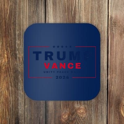 President Trump Jd Vance Vp Unity Peace Maga Usa 2024 Coaster