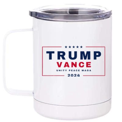 President Trump Jd Vance Vp Unity Peace Maga Usa 2024 12 oz Stainless Steel Tumbler Cup