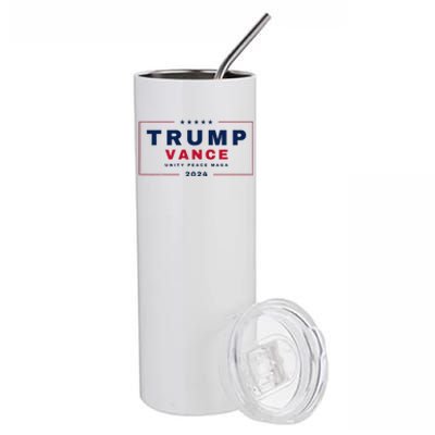 President Trump Jd Vance Vp Unity Peace Maga Usa 2024 Stainless Steel Tumbler