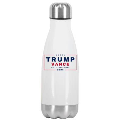 President Trump Jd Vance Vp Unity Peace Maga Usa 2024 Stainless Steel Insulated Water Bottle