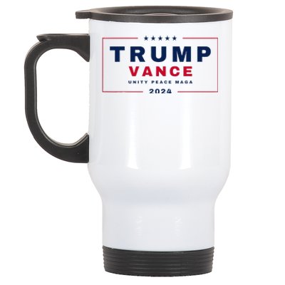 President Trump Jd Vance Vp Unity Peace Maga Usa 2024 Stainless Steel Travel Mug