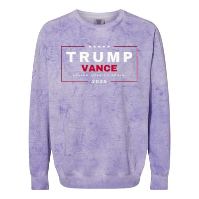 President Trump Jd Vance Vp Save Saving America Again! Maga Colorblast Crewneck Sweatshirt