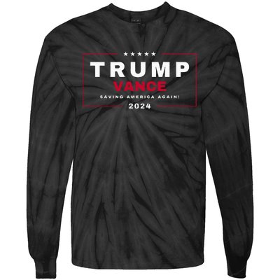 President Trump Jd Vance Vp Save Saving America Again! Maga Tie-Dye Long Sleeve Shirt