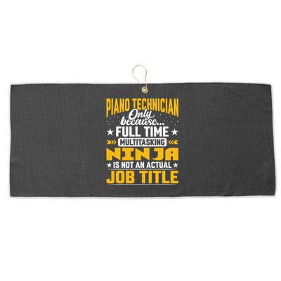 Piano Technician Job Title Funny Piano Tuner Large Microfiber Waffle Golf Towel