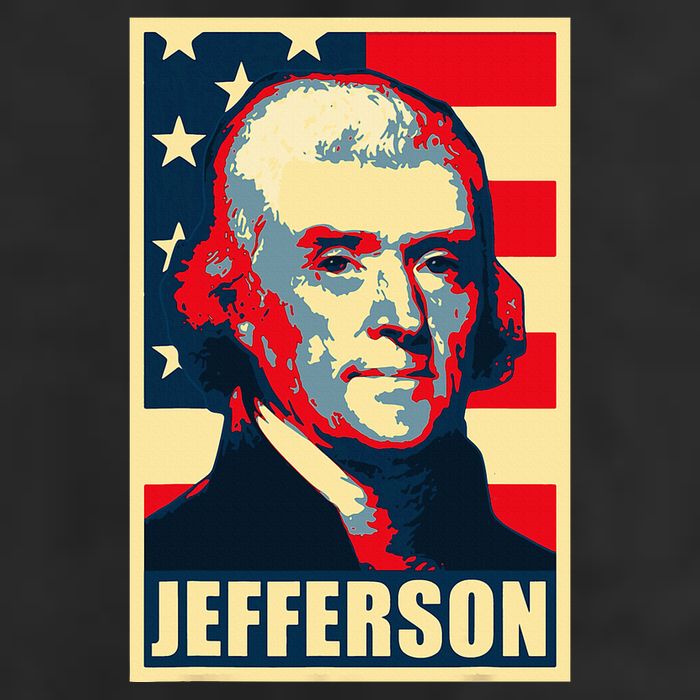 President Thomas Jefferson Propaganda Poster Adult Drive Performance Visor