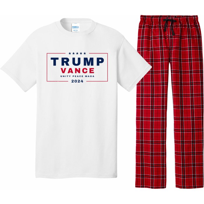 President Trump Jd Vance Vp Unity Peace Maga Usa 2024 Pajama Set