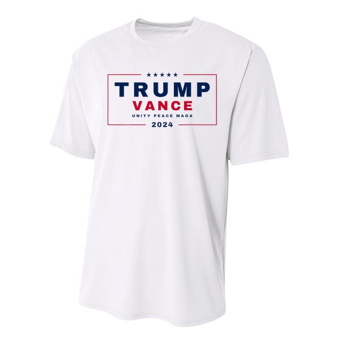 President Trump Jd Vance Vp Unity Peace Maga Usa 2024 Performance Sprint T-Shirt