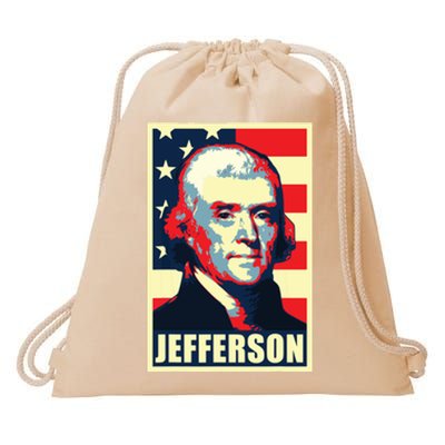 President Thomas Jefferson Propaganda Poster Drawstring Bag