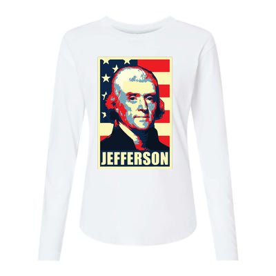 President Thomas Jefferson Propaganda Poster Womens Cotton Relaxed Long Sleeve T-Shirt