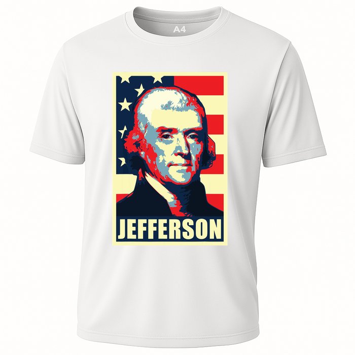President Thomas Jefferson Propaganda Poster Cooling Performance Crew T-Shirt