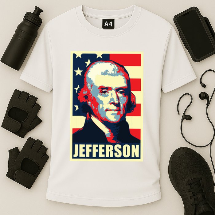 President Thomas Jefferson Propaganda Poster Cooling Performance Crew T-Shirt
