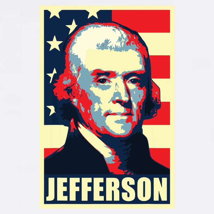 President Thomas Jefferson Propaganda Poster Cooling Performance Crew T-Shirt