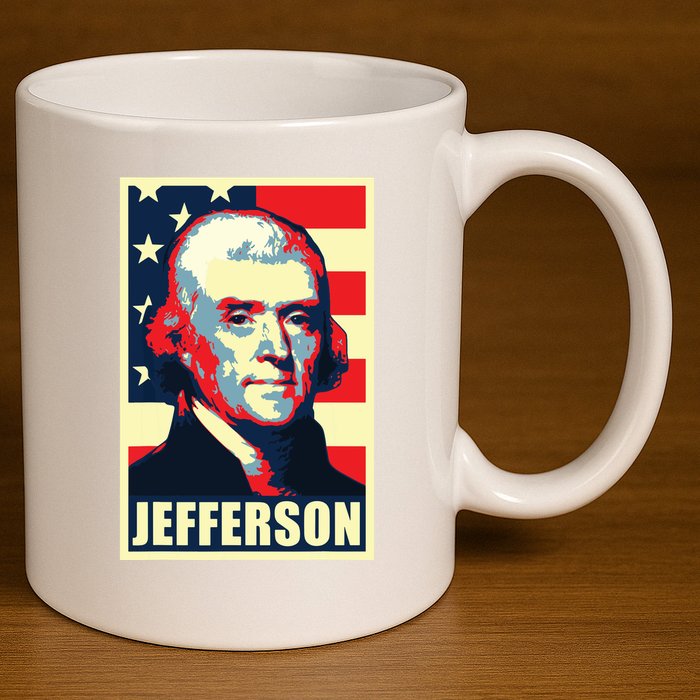 President Thomas Jefferson Propaganda Poster 11oz C Handle Ceramic Mug