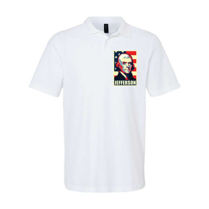 President Thomas Jefferson Propaganda Poster Softstyle Adult Sport Polo