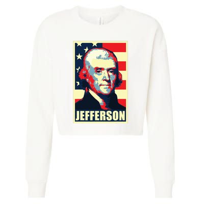 President Thomas Jefferson Propaganda Poster Cropped Pullover Crew