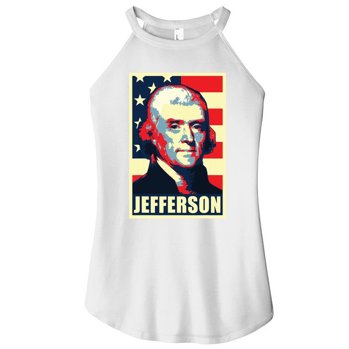 President Thomas Jefferson Propaganda Poster Women's Perfect Tri Rocker Tank