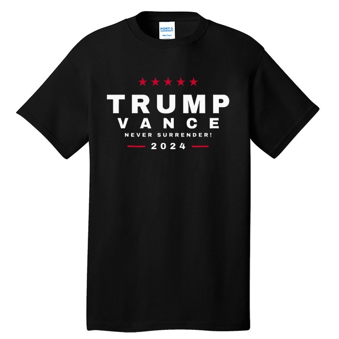 President Trump Jd Vance Vp Never Surrender! Maga Usa Tall T-Shirt