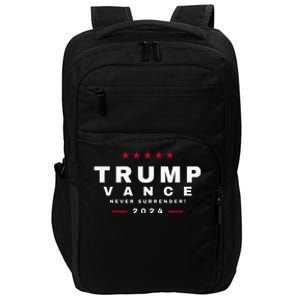 President Trump Jd Vance Vp Never Surrender! Maga Usa Impact Tech Backpack